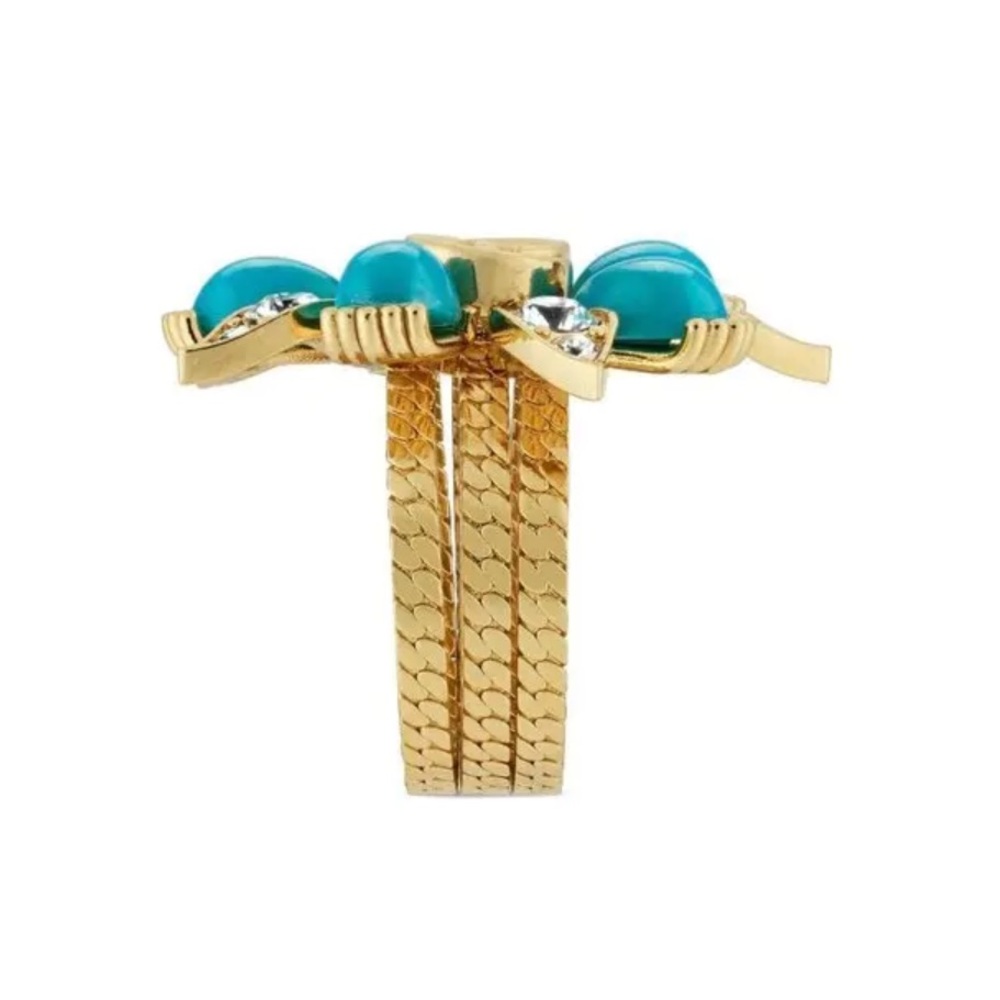 Gucci Interlocking G Stacked Flower Ring - Gold (NWOT) - Picture 6 of 9